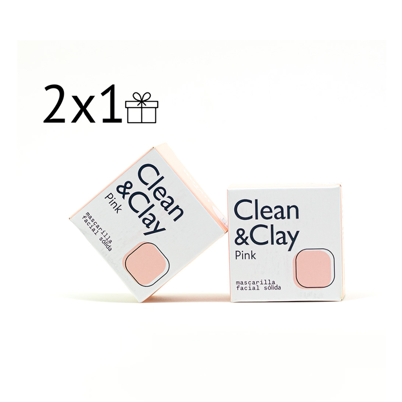 DÚO CLEAN & CLAY PINK - Mascarilla Facial Sólida Natural